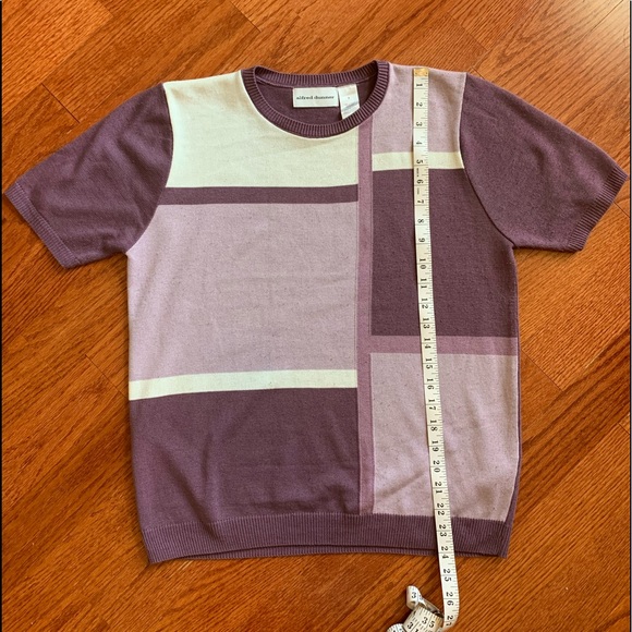 Alfred Dunner, purple geometric short sleeve sweater, size small - Picture 8 of 10